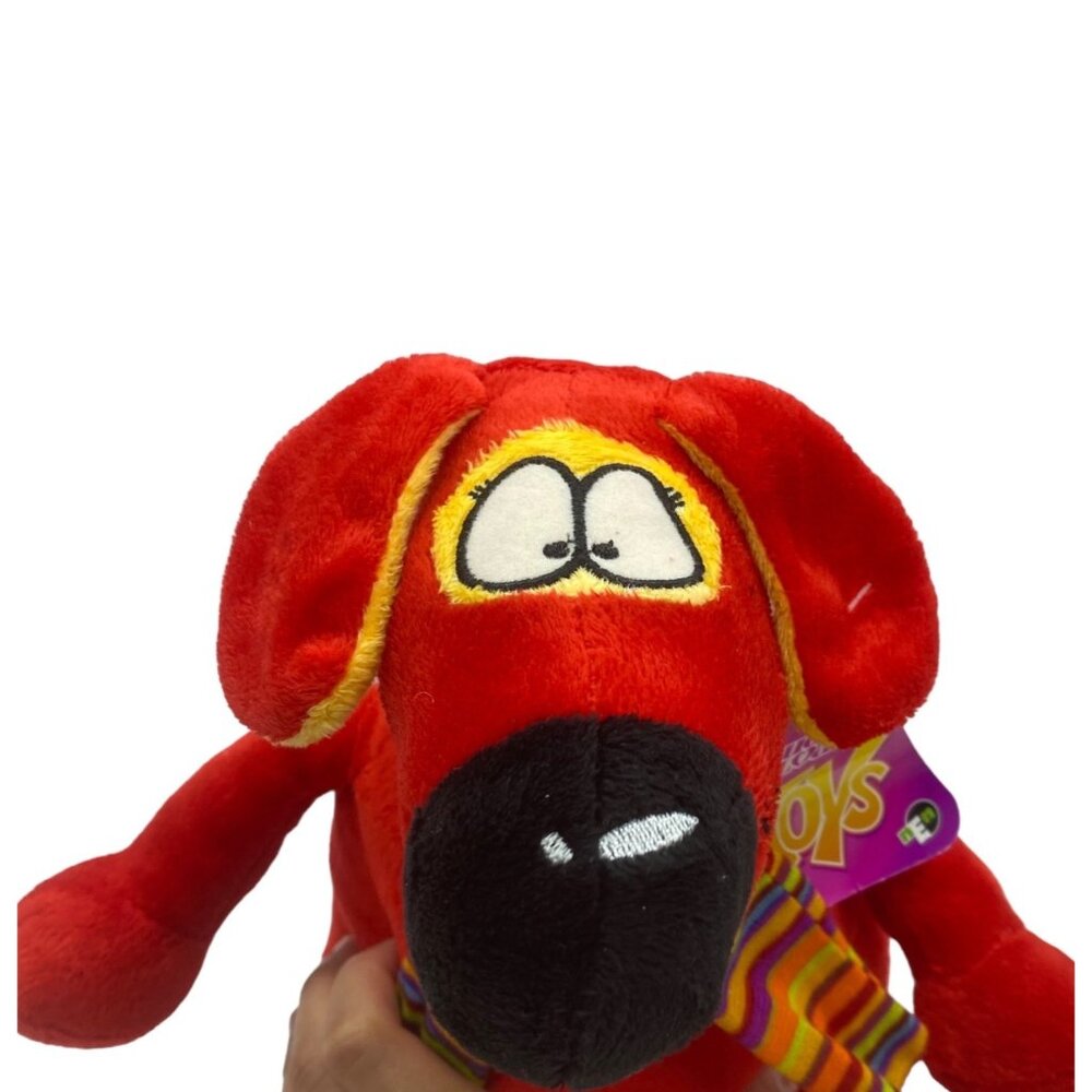 Sugar Loaf Toys Red Dog Plush With Striped Scarf NEW NWT National Entertainment